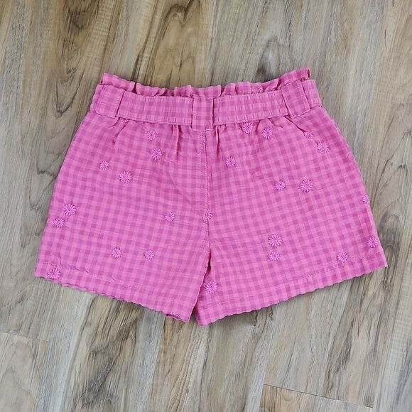 ☔️🔹️NWT Pink Plaid w/Embroidered Lace Floral Print Size 6/28 - Picture 4 of 11